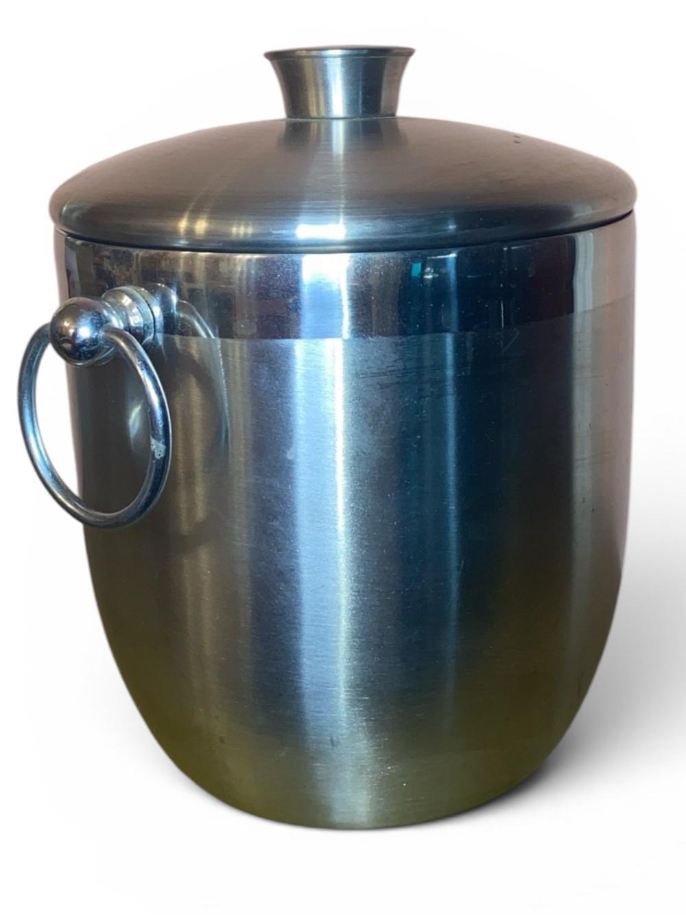OGGI Stainless Steel Ice Bucket Bottle Chiller with Tongs Brushed Satin 7”x 7” - Picture 2 of 12